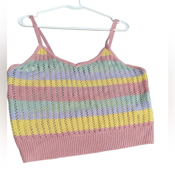 Almost Famous women’s Crocheted tank Crop Top and Mini Skirt Set Size 1x Y2K - Picture 1 of 12